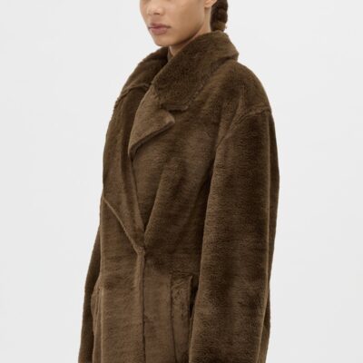 Camilla and Marc Nala Furry Coat — truffle - Image 2