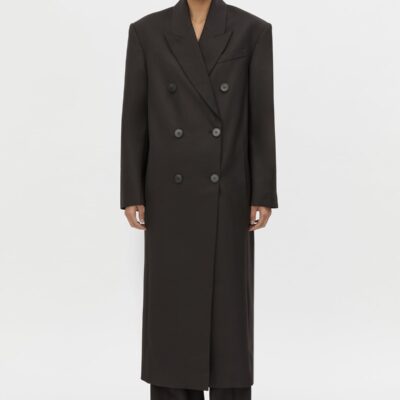 Camilla and Marc Saxony Double Breasted Coat — espresso pindot - Image 1