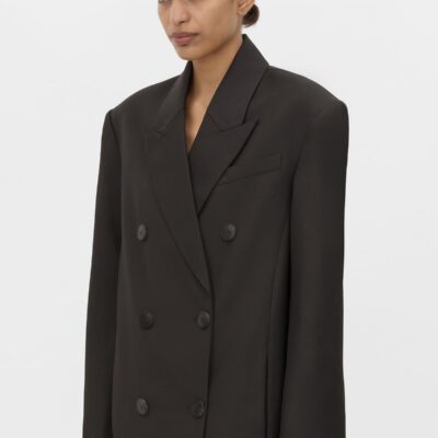 Camilla and Marc Saxony Double Breasted Coat — espresso pindot - Image 2