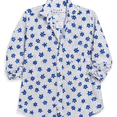 Frank & Eileen BARRY Blue Flowers, Italian Cotton - Image 1