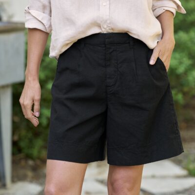 Frank & Eileen WATERFORD 7.5" Black, Italian Performance Linen - Image 1