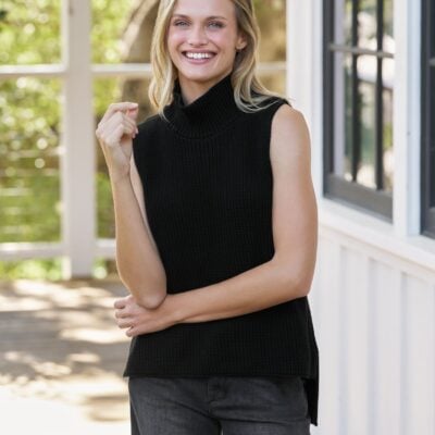 Frank & Eileen MONTECITO SHELL Black, Pure Italian Cotton - Image 1