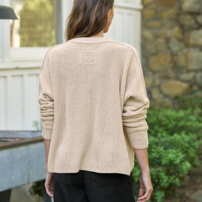 Frank & Eileen MONTECITO CARDIGAN Sand, Pure Italian Cotton - Image 2