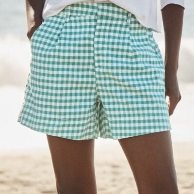 Frank & Eileen WATERFORD Green Gingham, Italian Performance Linen - Image 1