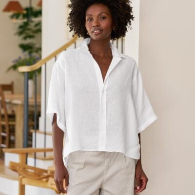 Frank & Eileen ROSIE White, Italian Classic Linen - Image 1