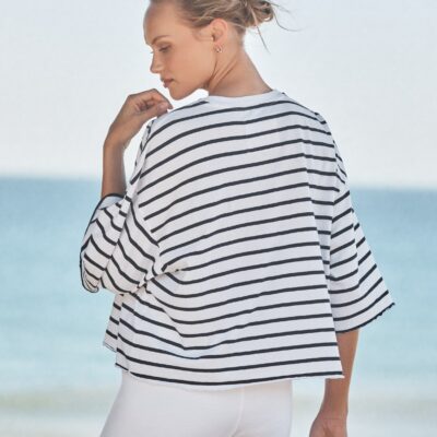Frank & Eileen PRESLEY Wide Navy French Stripe, Vintage Jersey - Image 2