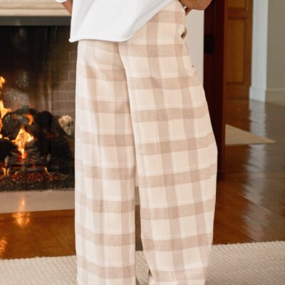 Frank & Eileen PIPER Cream and Camel Plaid, Italian Flannel - Image 2