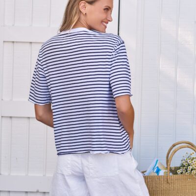 Frank & Eileen PERRY Navy French Stripe, Vintage Jersey - Image 2