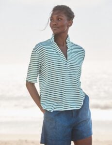 Frank & Eileen PATTY Green and White Stripe, Vintage Jersey - Image 1