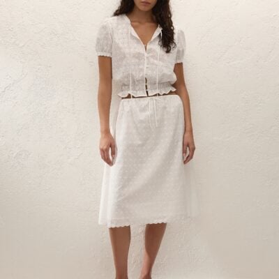Faithfull The Brand Santana Top Lucy Broderie White - Image 1