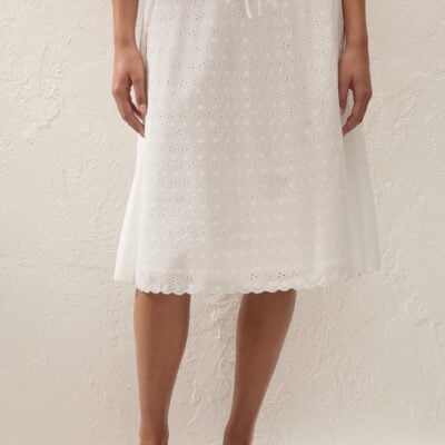 Faithfull The Brand Santana Skirt Lucy Broderie White - Image 2