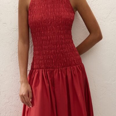 Faithfull The Brand Sanchia Midi Dress Chilli - Image 2