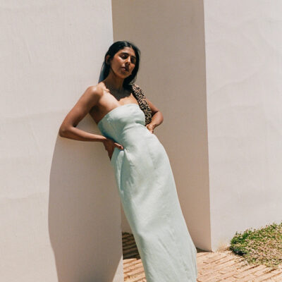 Faithfull The Brand The Bandeau Dress Teal - Image 2
