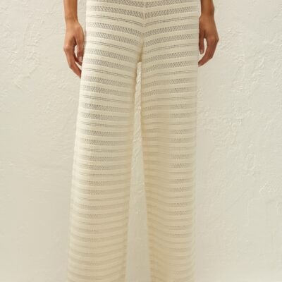 Faithfull The Brand Tanya Pant Ida Pointelle Vintage White - Image 2