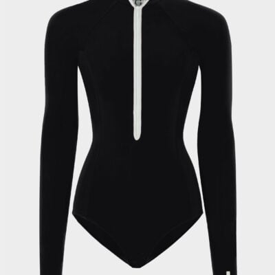 Hunza G Tyra UPF 50+ Swim - Black/White — Black & White - Image 1