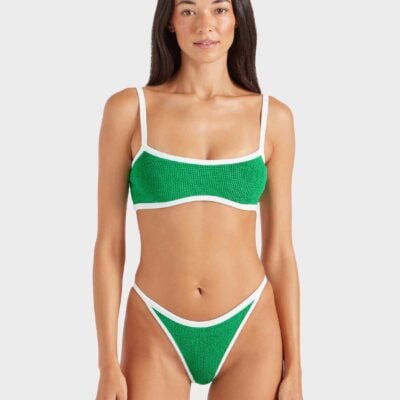 Hunza G Tyler Bikini - Emerald/White - Image 2