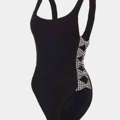 Hunza G Tiffany Swim - Black Gingham - Image 1