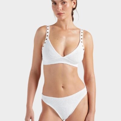 Hunza G Tessa Eyelet Bikini - White/Gold - Image 2