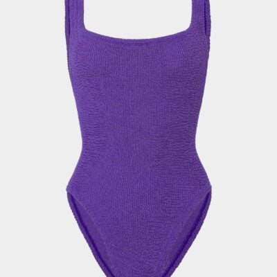 Hunza G Square Neck Swim - Metallic Purple Magic — Metallic Magic Purple - Image 1