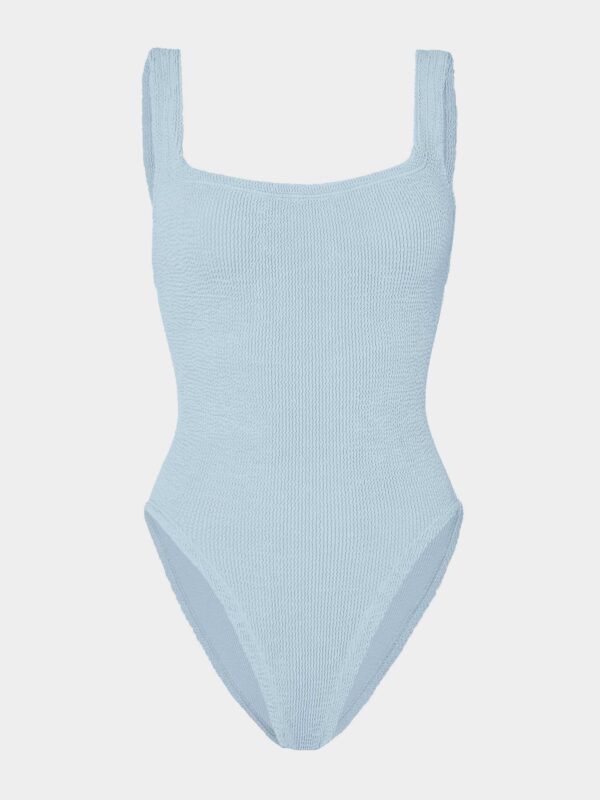 Hunza G Square Neck Swim - Metallic Ice Blue