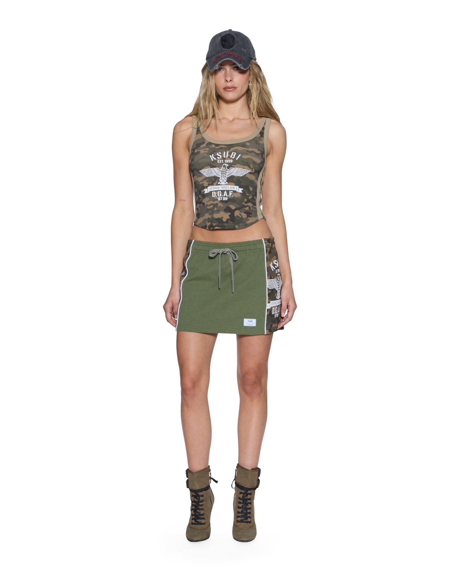 MNKSB140726192416216_3 Ksubi VARSITY CHLOE TANK CAMO — GREEN - Image 3