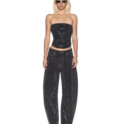 Ksubi VAMPY BUSTIER OPIUM HIGH ROLLERS — Black - Image 2