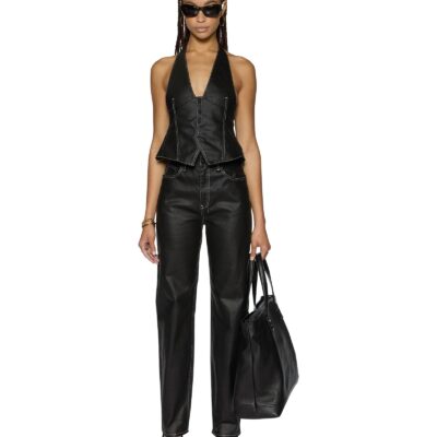 Ksubi VALENTINA HALTER TOP SLICKER — Black - Image 2