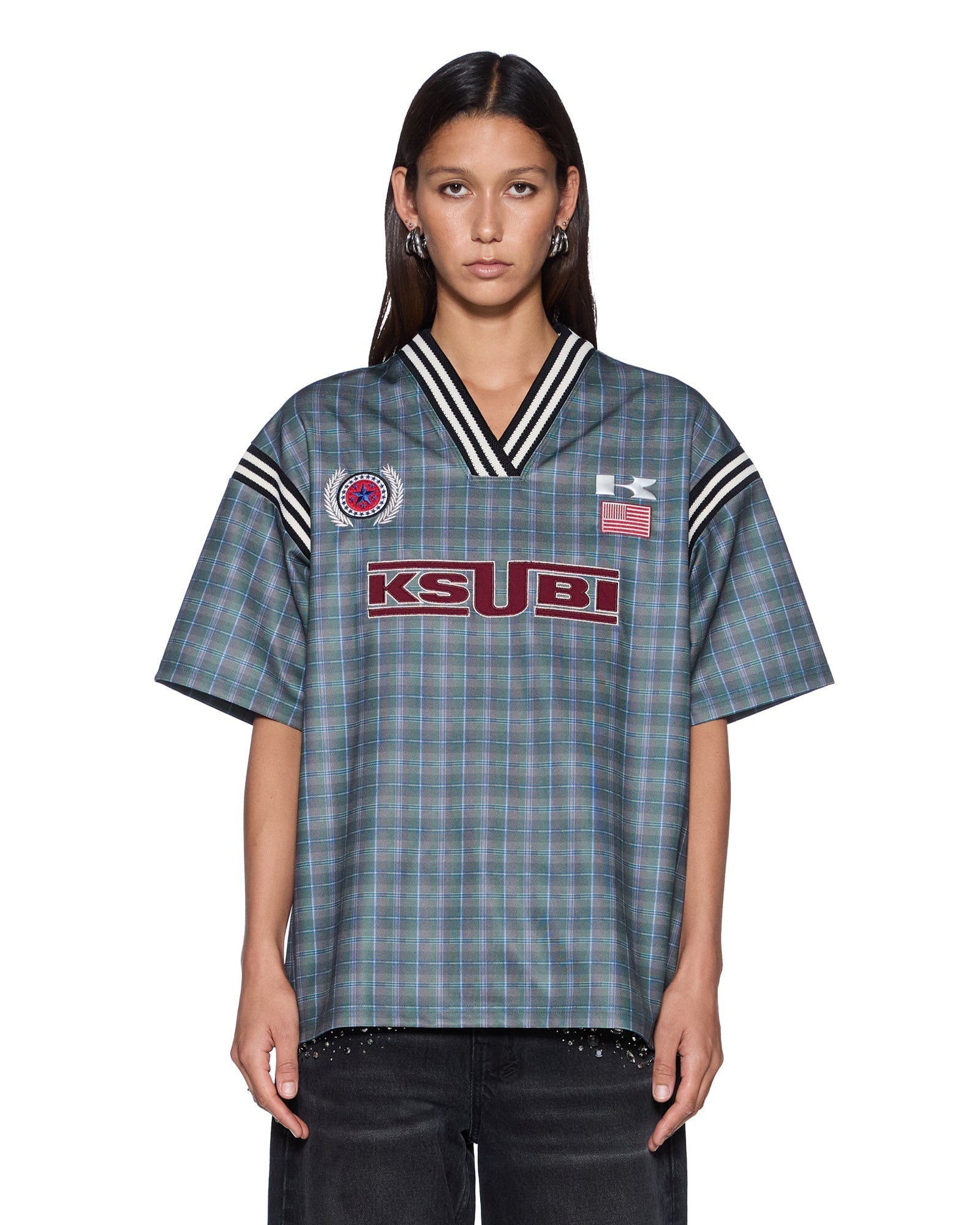 Ksubi UNION JERSEY HUNTER PLAID — GREEN - Image 1