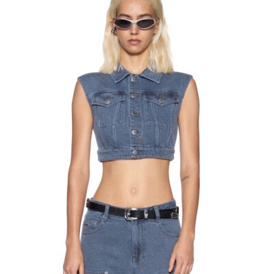 Ksubi TRUCKER VEST MIRAGE — BLUE - Image 1
