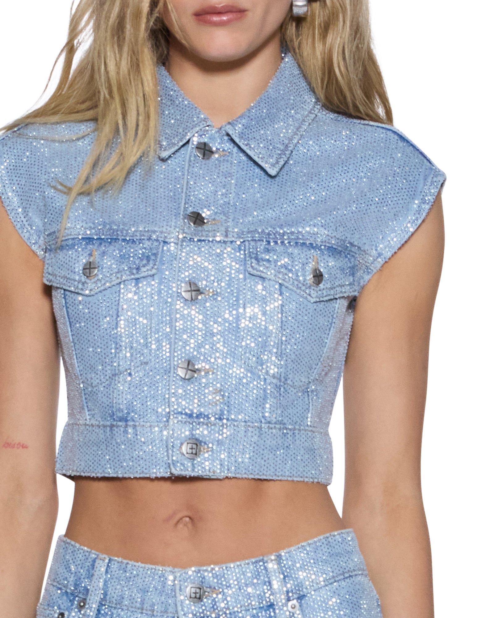 Ksubi TRUCKER VEST HIGH ROLLERS — DENIM - Image 3