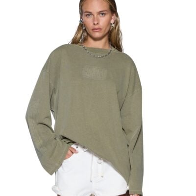 Ksubi STATE STENCIL BOYFRIEND LS TEE MILITANT — Khaki - Image 1