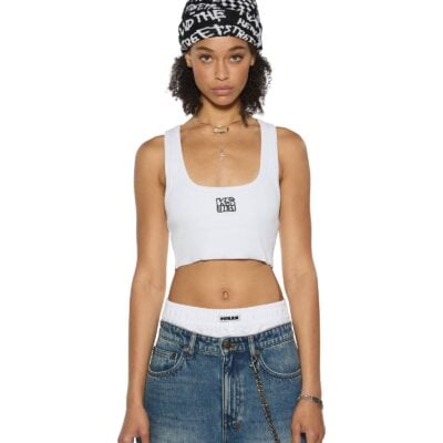 Ksubi STACKED ORIGIN CROP WHITE - Image 1