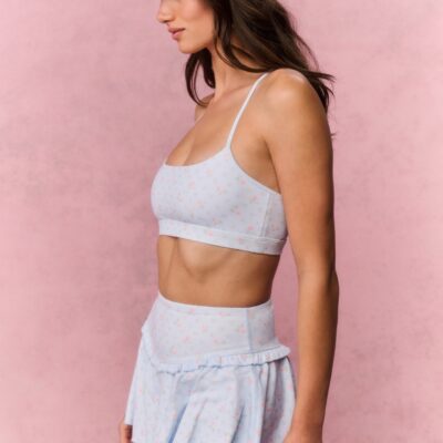 LoveShackFancy Vanina Printed Active Skort — CHAPPARAL BLUE - Image 2