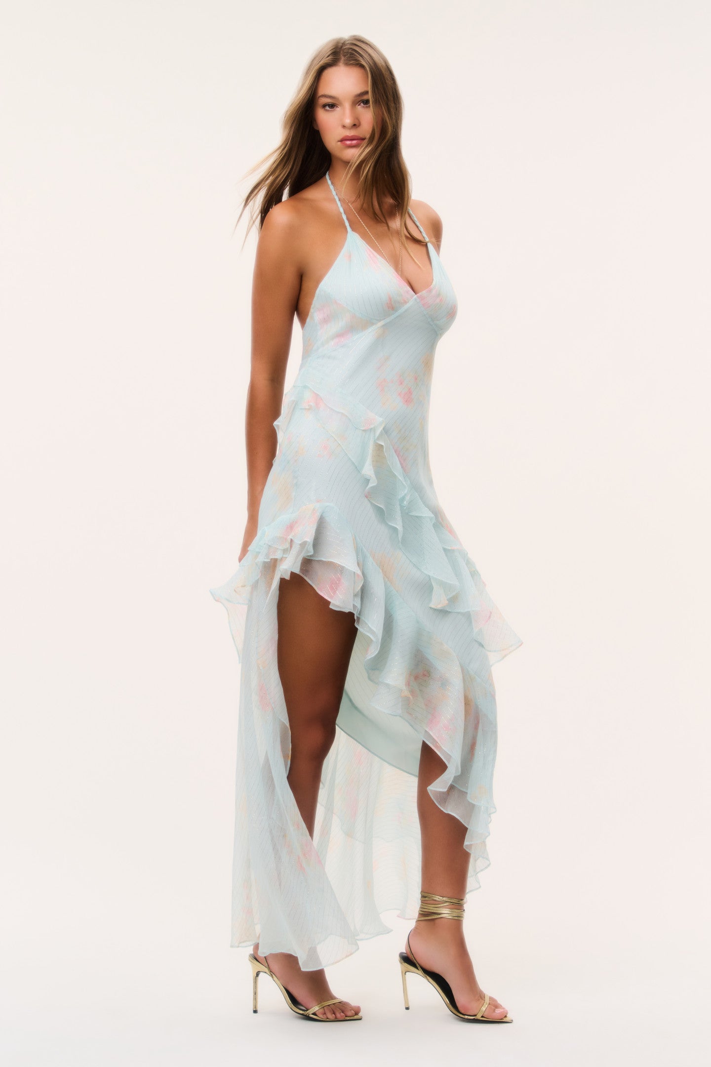 MNLSF300726065606039_3 LoveShackFancy Vailo Floral Silk Chiffon Dress — AFTERNOON RAIN - Image 3