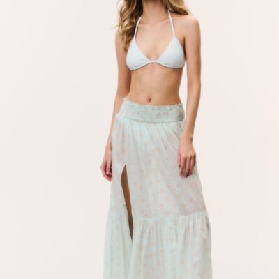 LoveShackFancy Umber Cotton Cover-Up Skirt — CELADON DRIFT - Image 1