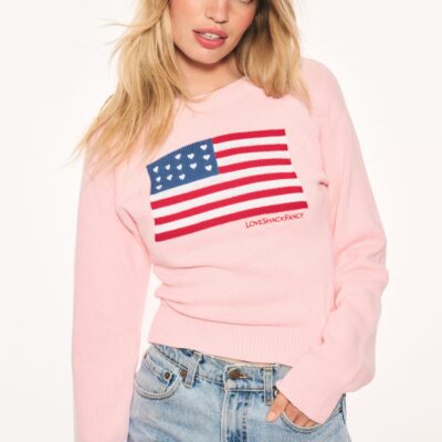 LoveShackFancy Ty Heritage Flag Pullover — BLUSHING LIBERTY - Image 1