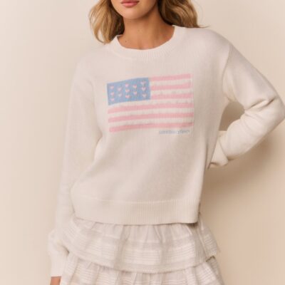 LoveShackFancy Ty Cotton Flag Pullover - IVORY DREAMS - Image 1