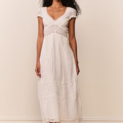 LoveShackFancy Suvi Heritage Midi Dress — WHITE - Image 1