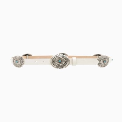LoveShackFancy Streets Ahead Iris Concho Belt — BONE - Image 1