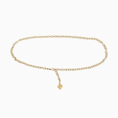 LoveShackFancy Streets Ahead Gold Chain Heart Belt - Image 1