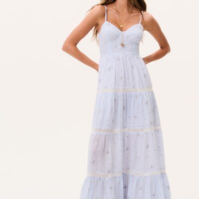 LoveShackFancy Story Cotton Maxi Dress — SKY MIST - Image 1