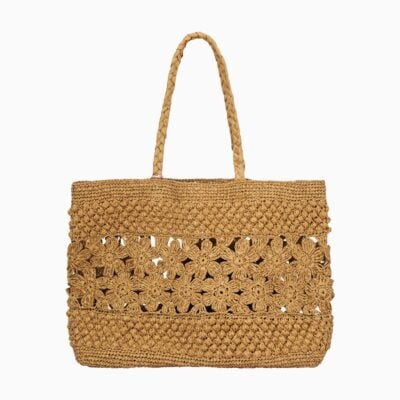 LoveShackFancy Sharlo Floral Straw Bag — PINK - Image 2