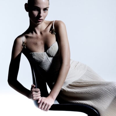 Manning Cartell Double Time Pleat Dress — NOUGAT - Image 1