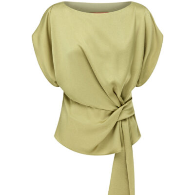 Manning Cartell Glossed Over Drape Top — KHAKI GOLD - Image 1