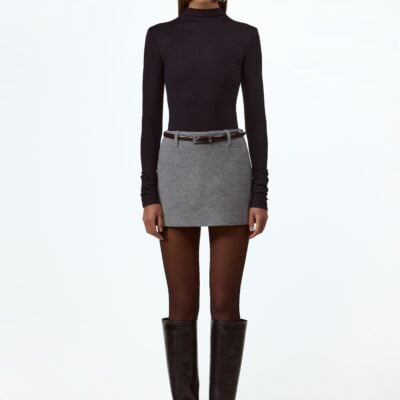 SAME Los Angeles Wool Mini Skirt (Gray) - Image 1