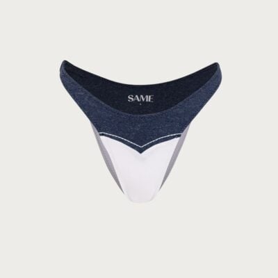 SAME Los Angeles Western 90s Bottom (Faux Suede White/Dark Denim) - Image 1