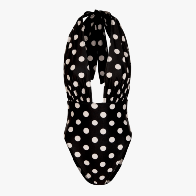 SAME Los Angeles V One Piece (Black Taupe Polka Dot) - Image 1