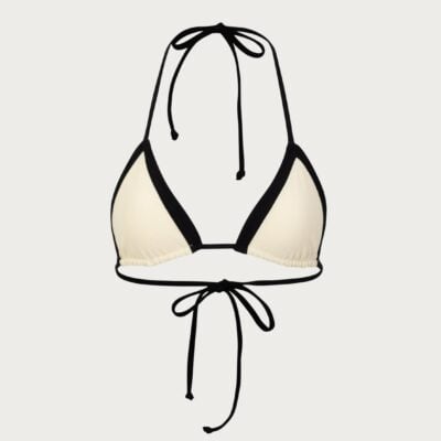 SAME Los Angeles Triangle Top (Faux Suede Cream/Black) - Image 1