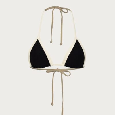 SAME Los Angeles Triangle Top (Faux Suede Black/Cream) - Image 1