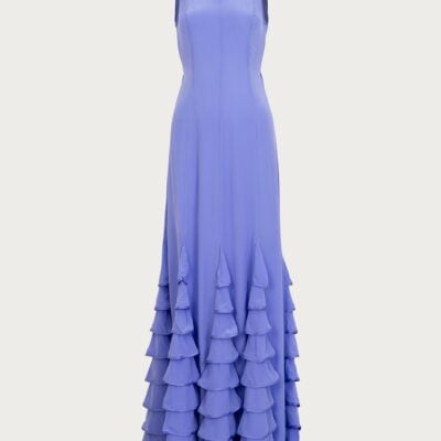 SAME Los Angeles Tiered Chiffon Gown (Periwinkle) - Image 1